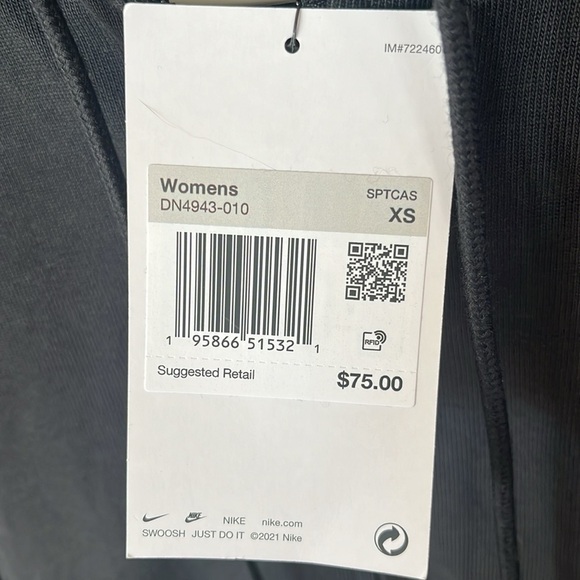 Brand New Nike Black Hoodie Zip Up Cotton Sweatshirt Embroidered Logo Workout - Picture 6 of 15